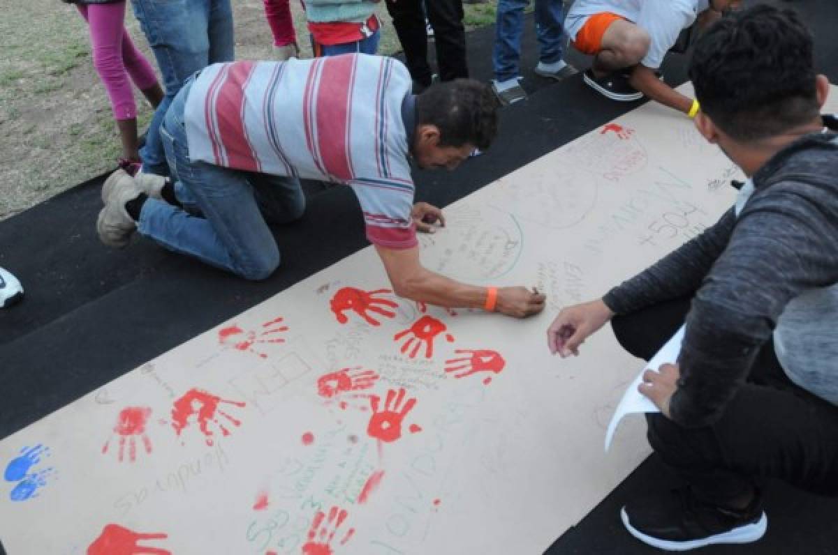 Así luce el estadio mexicano donde los migrantes hondureños han sido albergados