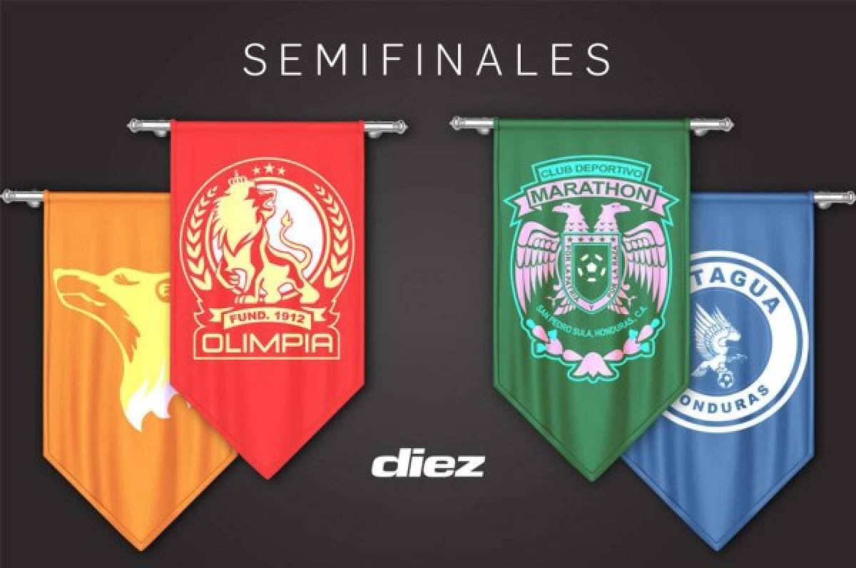 Olimpia-UPN y Marathón-Motagua, semifinales del Clausura-2019