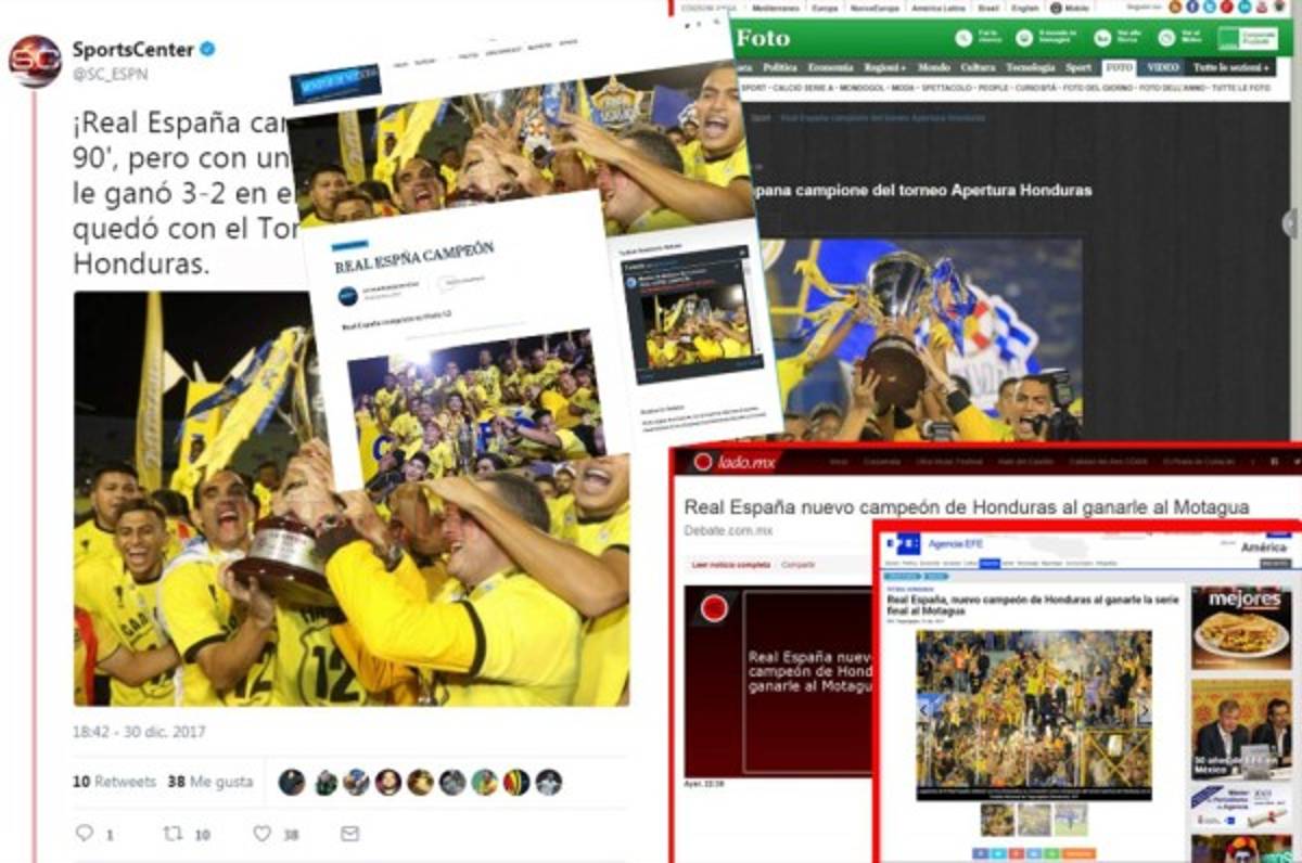 Así felicitan los medios internacionales al Real España tras levantar la 12