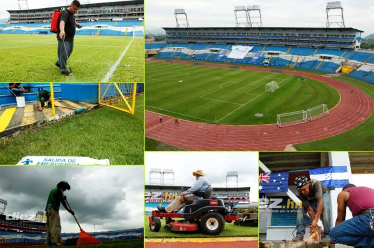 ¡QUÉ BELLEZA! Así pulen el estadio Olímpico para juego de Honduras ante Australia