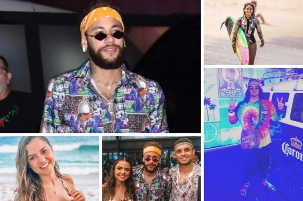 Neymar se viste de 'hippie' para celebrarle el cumpleaños a un amigo surfista en plena navidad