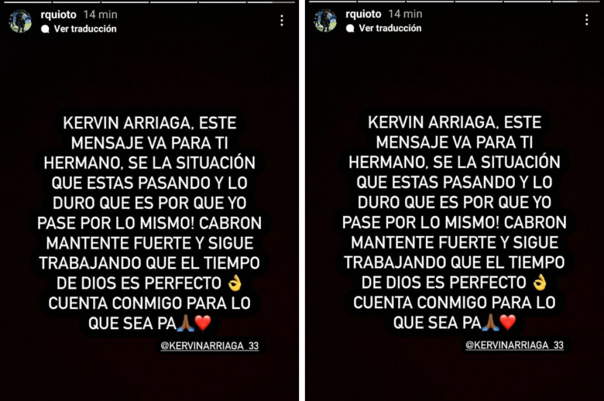 Romell Quioto y su mensaje a Kervin Arriaga ante la situación que vive en Marathón.