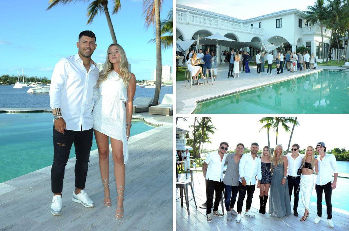 Así celebró el “Kun” Agüero sus 34 años: Se compró una mansión de $15 millones en Miami y su novia deslumbró