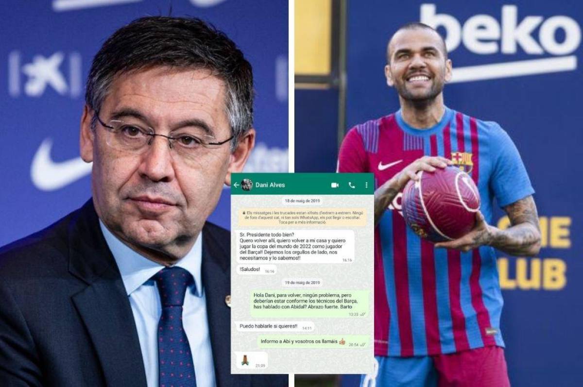 Dani Alves arremetió contra Bartomeu y se filtra un chat con el expresidente del Barcelona que deja mal parado al brasileño