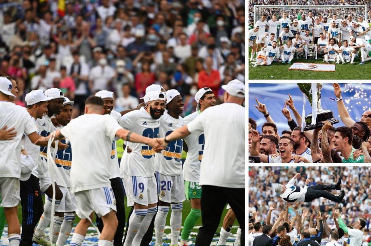 Fotos: Así celebró el Real Madrid su título 35 en la Liga de España; el crack que no llegó al festejo y el gesto de Marcelo