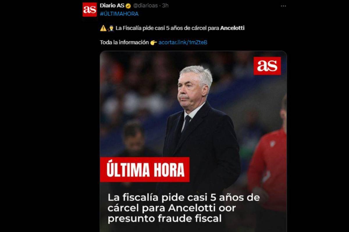 “Escándalo mundial”, “está tranquilo”: así reacciona la prensa internacional sobre el caso de Carlo Ancelotti