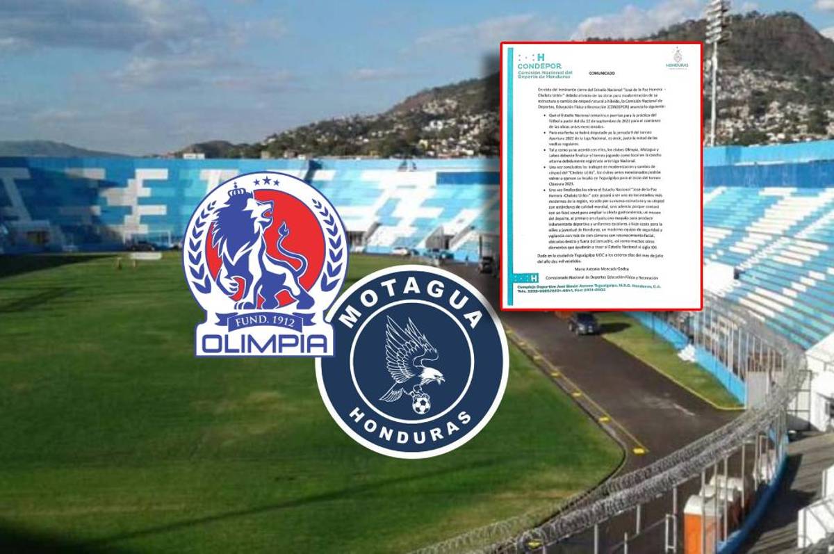 Olimpia y Motagua conocen fecha en que dejarán de usar el estadio Nacional por temas de remodelación; ¿dónde jugarán?