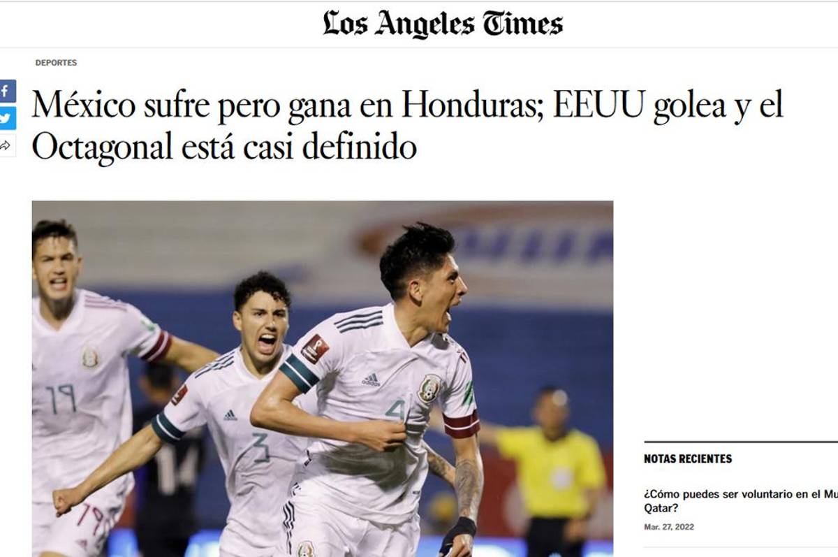 México venció a Honduras, pero la prensa azteca critica a la selección porque el gane fue “sufriendo” y “a medias”