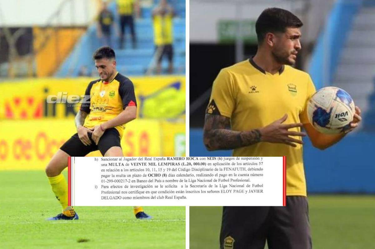 Ramiro Rocca recibe duro castigo tras su polémica celebración en la final Real España vs Motagua