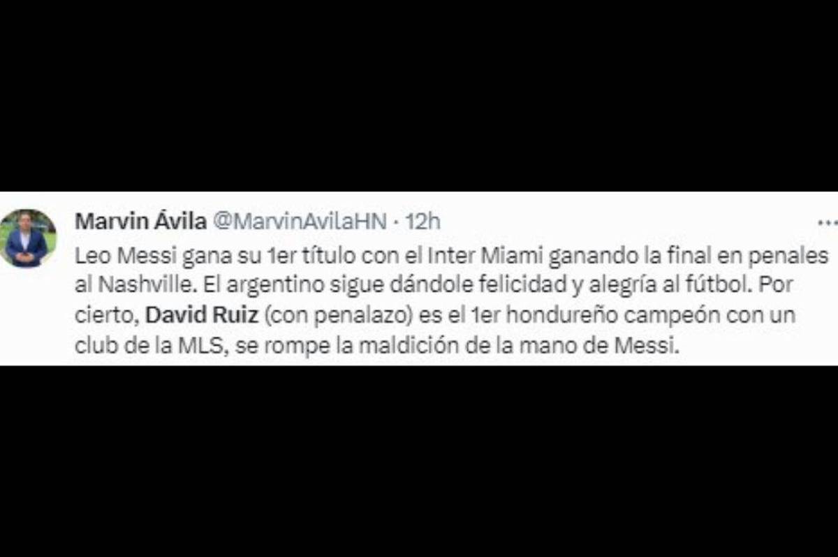 “Un hondureño es campeón con Messi”, “Un penal con categoría”: Los tremendos elogios a David Ruiz tras quedar campeón con Inter Miami