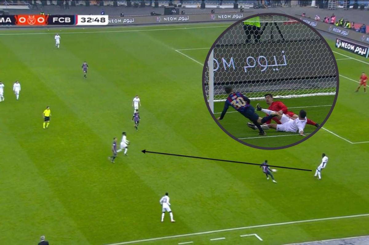 Error de Rudiger en la salida y enorme pase de Lewandowski: Así fue golazo de Gavi en la Supercopa de España