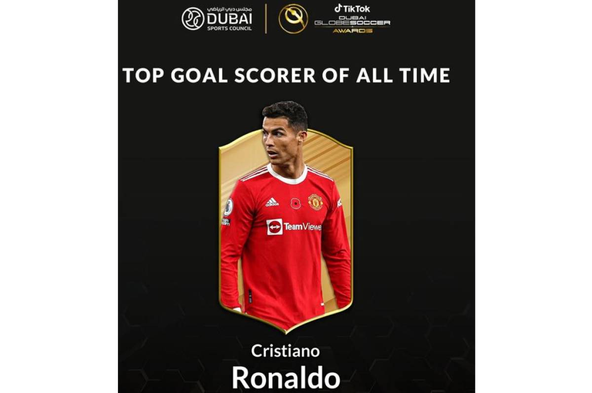 Cristiano Ronaldo, galardonado como el mejor goleador de todos los tiempos.