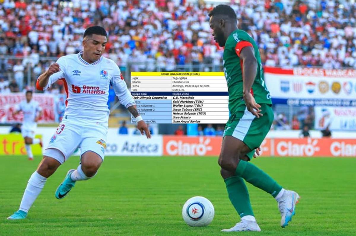 OFICIAL: ¡Liga Nacional confirma el árbitro que dirigirá la final de ida Olimpia - Marathón en Tegucigalpa!