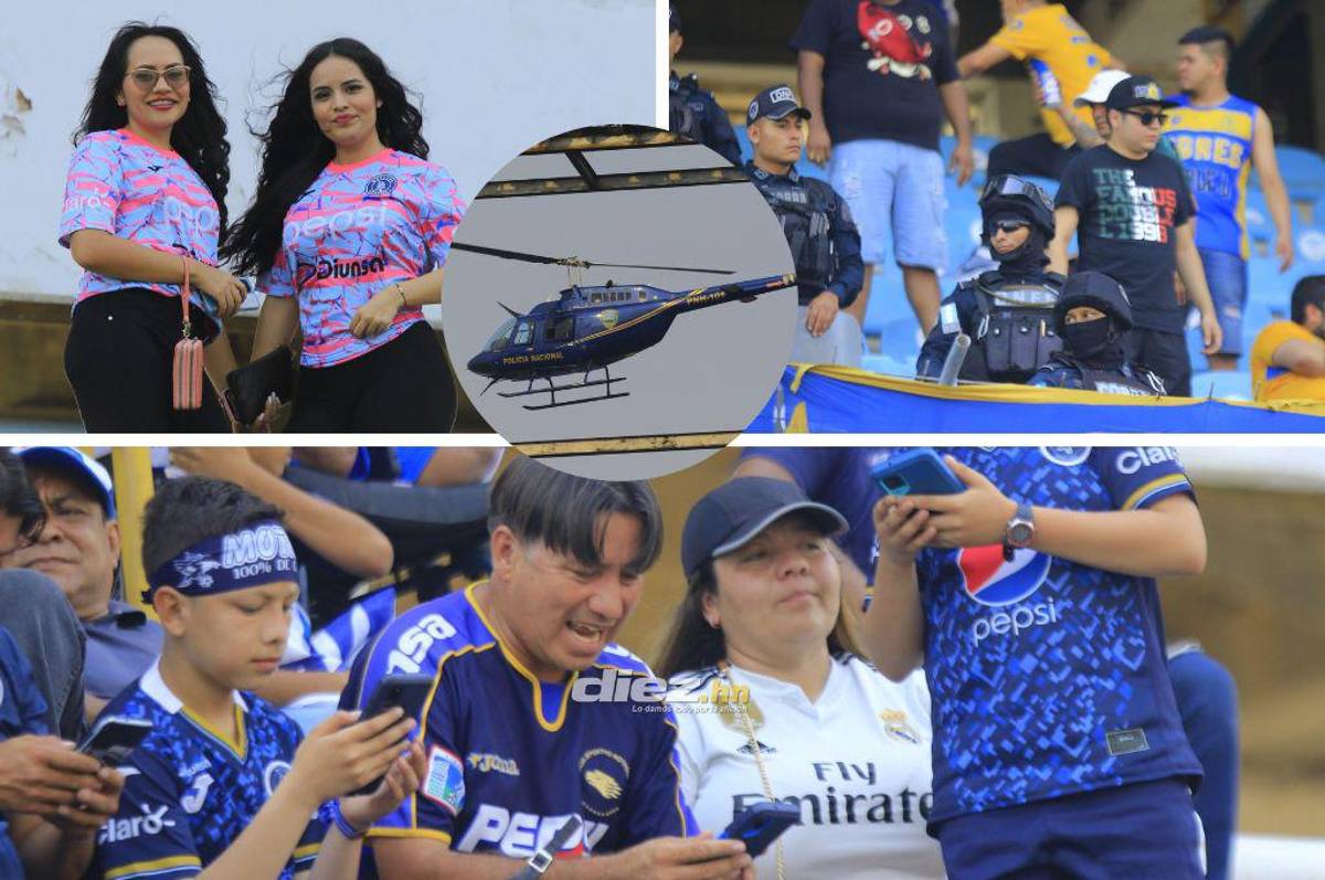 Motagua-Tigres: Resguardados con helicóptero, la invasión azteca y las bellas chicas que engalanan el estadio Olímpico
