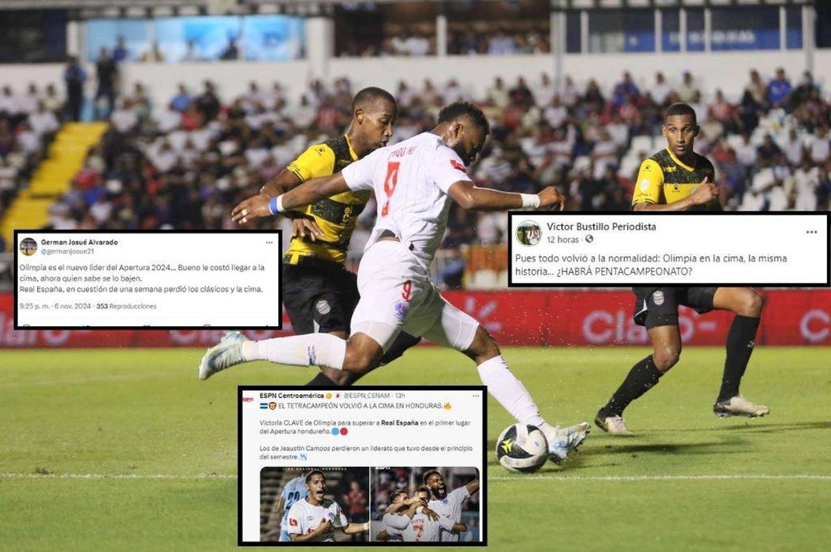 Así reaccionó la prensa hondureña al liderato de Olimpia y caída de Real España: el posteo de ESPN y del propio club albo