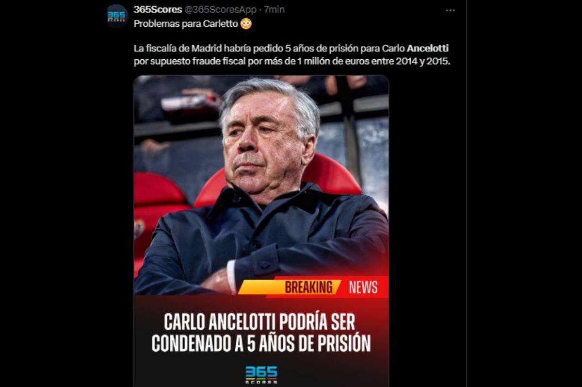 “Escándalo mundial”, “está tranquilo”: así reacciona la prensa internacional sobre el caso de Carlo Ancelotti