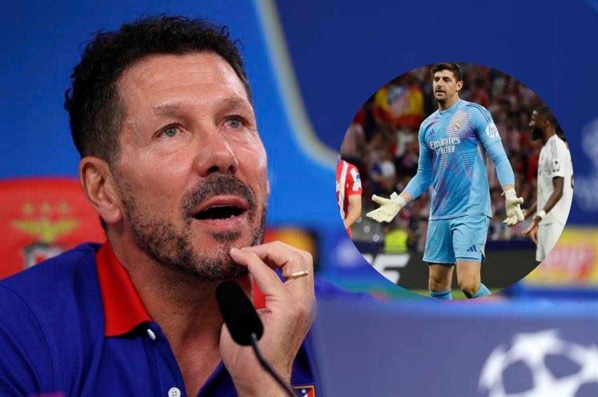 Simeone dispara y sigue pidiendo sanción para Courtois por provocar en el derbi entre Atlético y Real Madrid