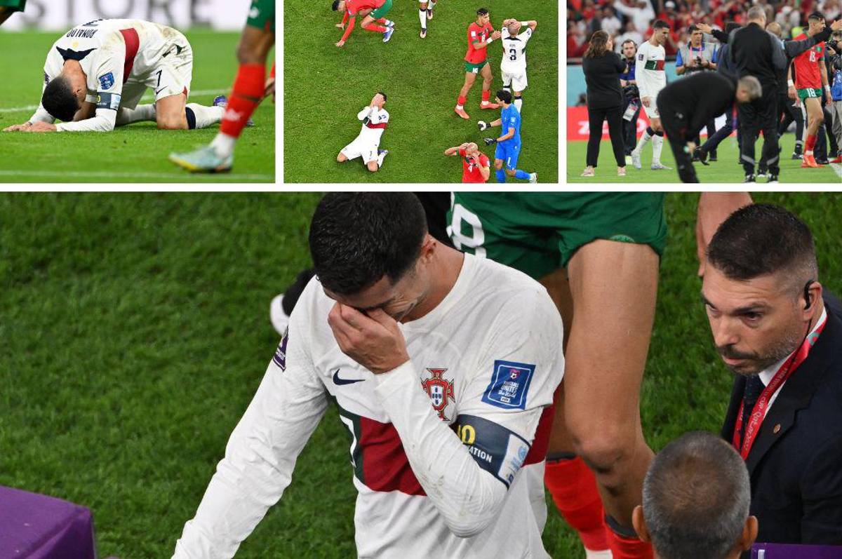 Lágrimas en su último Mundial: Las desgarradoras imágenes de Cristiano Ronaldo tras ser eliminado en Qatar 2022