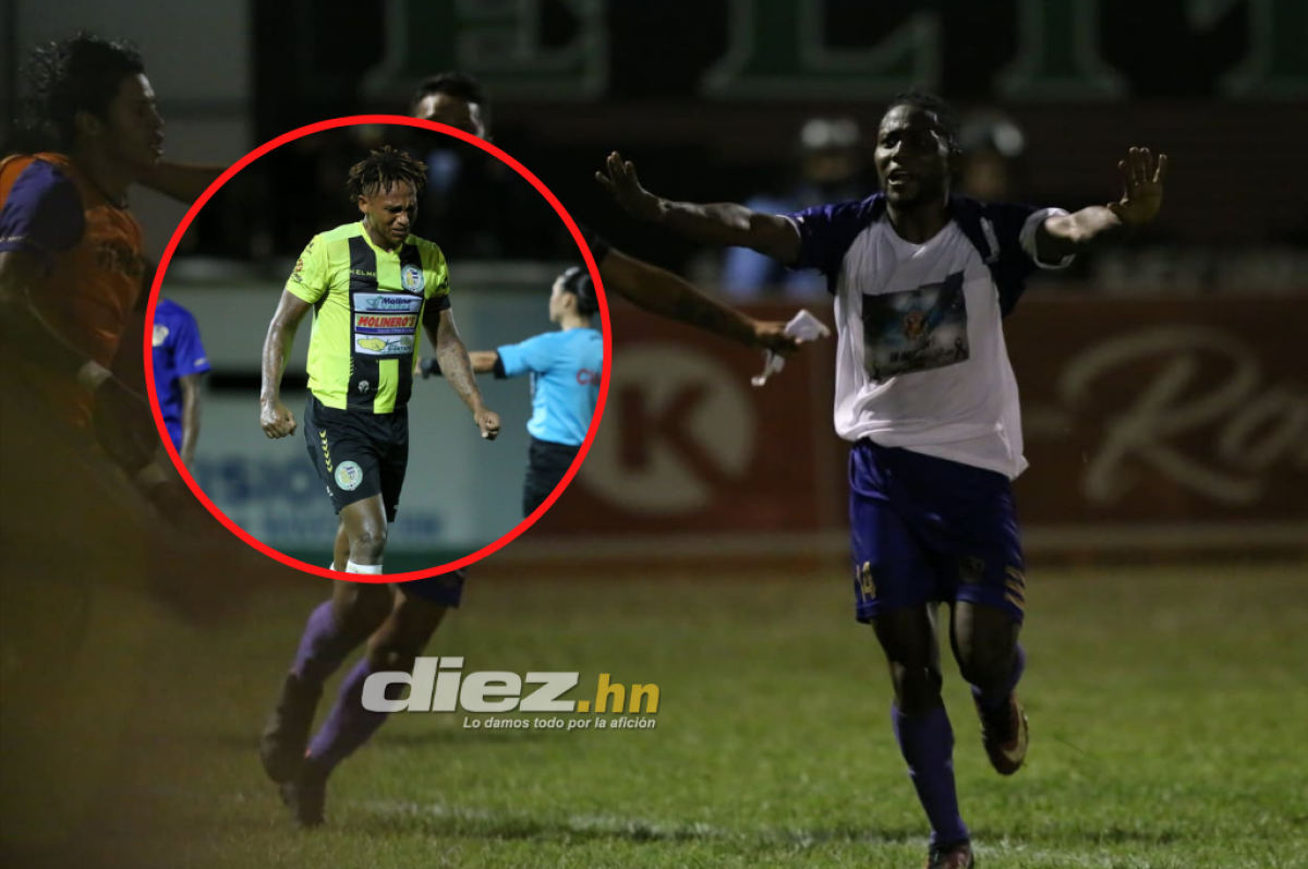 Shalton Arzú celebrando su gol en la final de Ascenso contra Juticalpa (FOTO: David Romero)