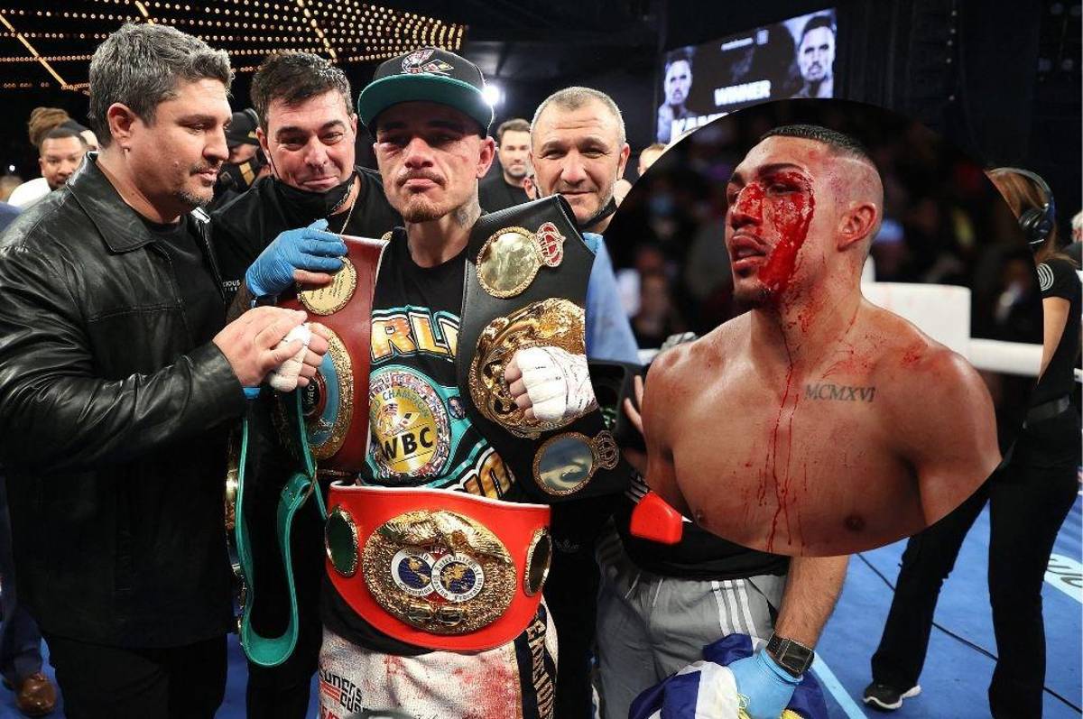 George Kambosos destrona a Teófimo López y le roba todos los cinturones de peso ligero