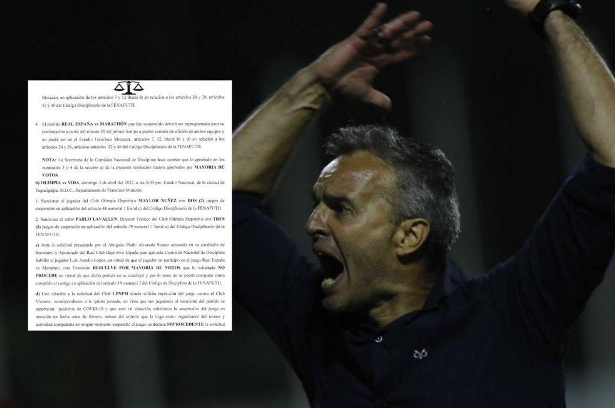 Fuerte castigo de la Comisión Nacional de Disciplina para Pablo Lavallén, entrenador del Olimpia
