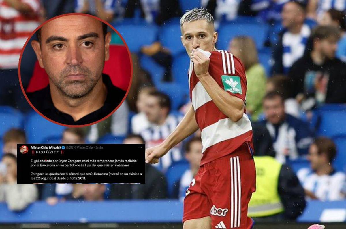 La noche soñada de Bryan Zaragoza ante Barcelona: Récord histórico de anotar a los 17 segundos y le quebró la cintura a Koundé