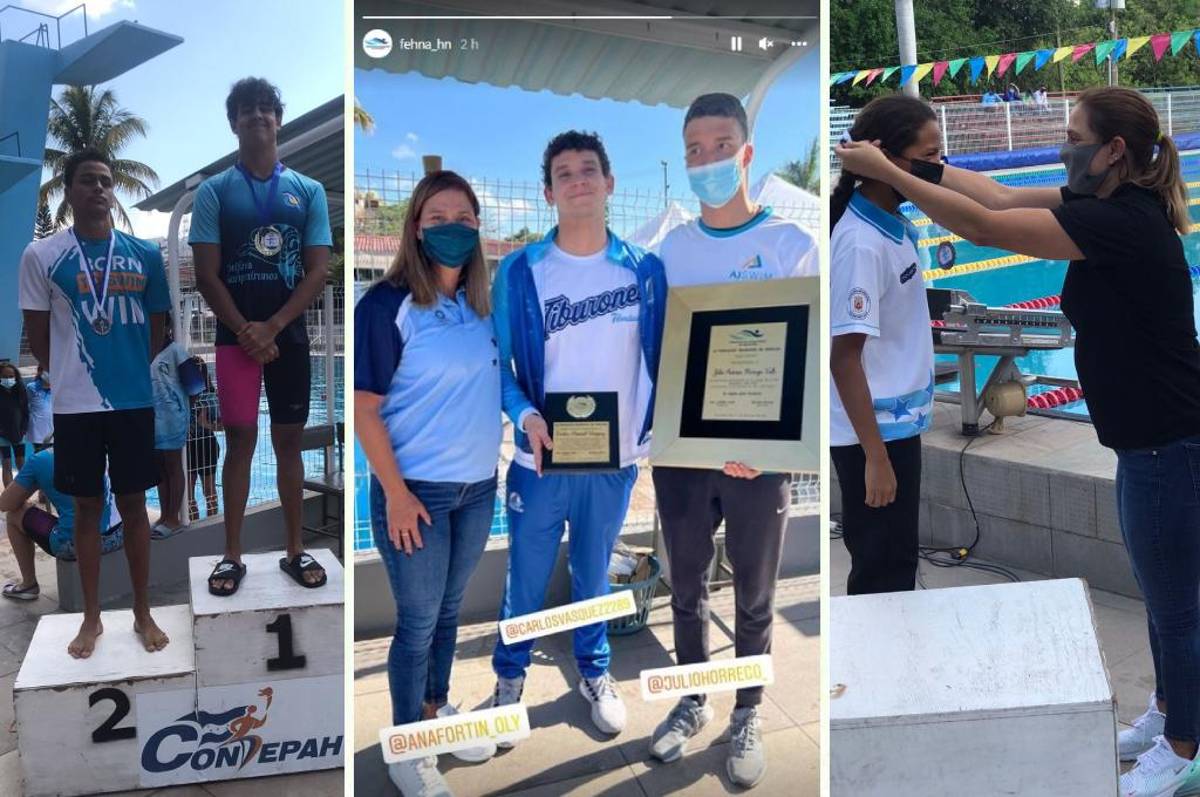 Delfines Sampedranos lidera puntaje en el XXXIV campeonato nacional individual; nadador olímpico Julio Horrego presente