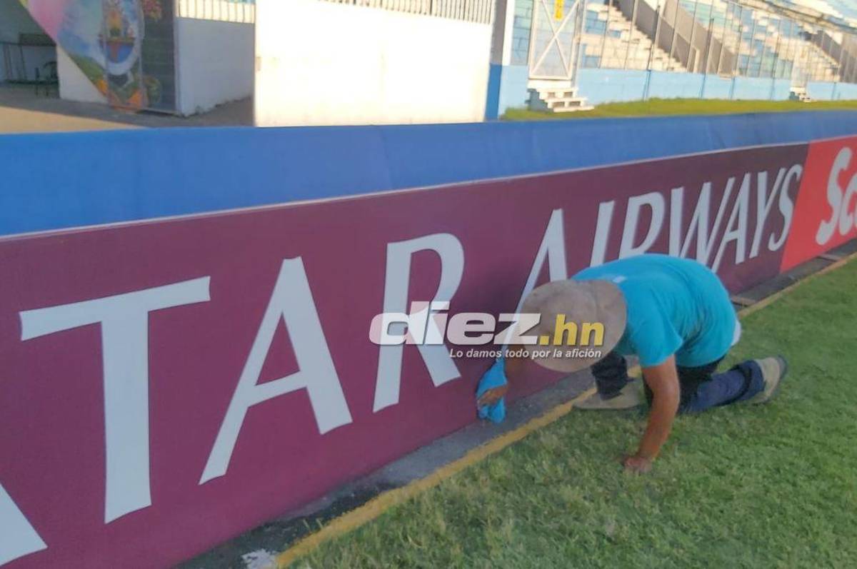 Así pulen el estadio Nacional de Tegucigalpa para la final entre Olimpia y Alajuelense en la Liga Concacaf