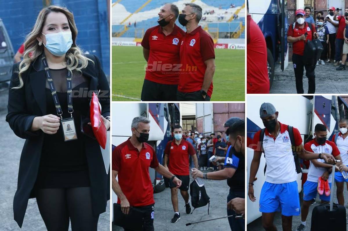 La primera vez de Pablo Lavallén en el Morazán: Así fue llegada de Olimpia al estadio para su debut; hay tres futbolistas positivos de Covid-19