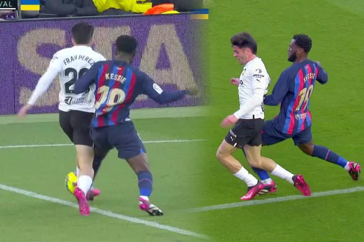 ¿Robo al Valencia? El penal de Kessié no sancionado en contra del Barcelona en los minutos finales por liga española