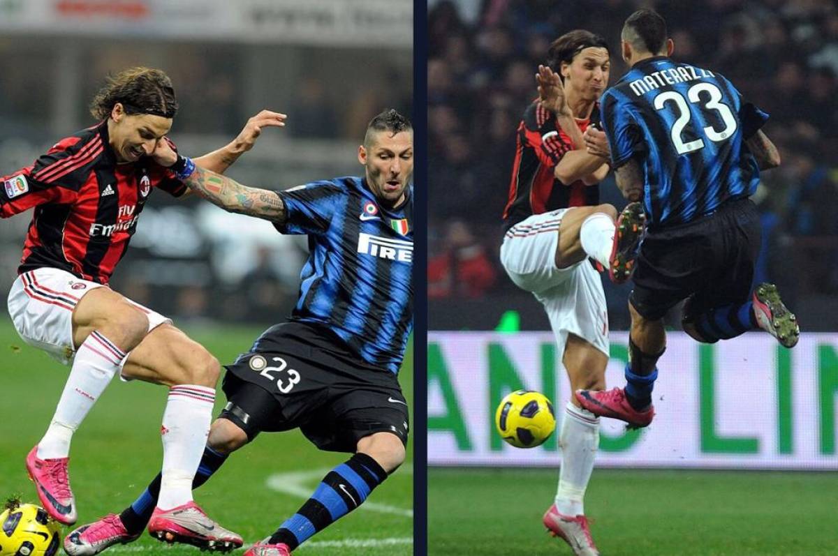 Ibrahimovic y Materazzi tuvieron varios encontronazos en los Milan-Inter de la Serie A.