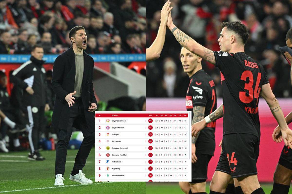 ¿Cuántos partidos invictos tiene Xabi Alonso y cuántos puntos le lleva el Leverkusen al Bayern en la Bundesliga?