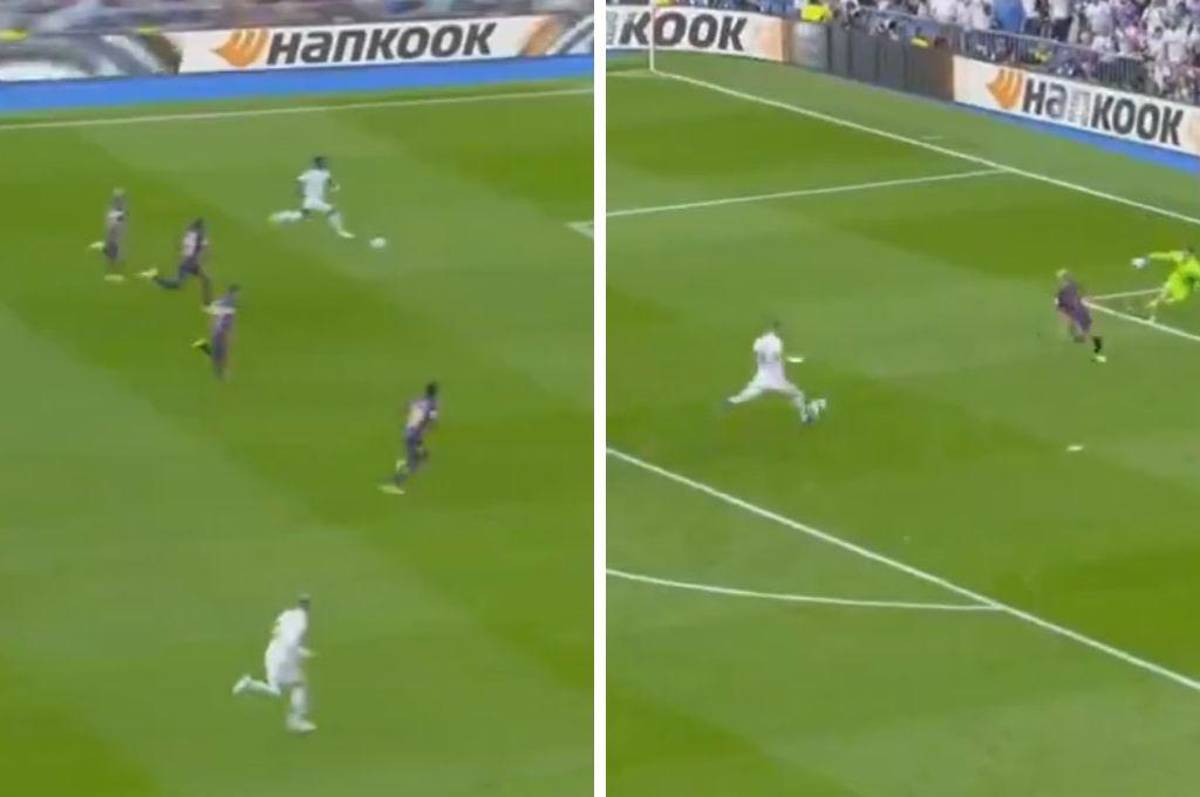 Así fue el gol de Benzema en el 1-0 del Real Madrid ante el Barcelona; tremenda corrida de Vinicius