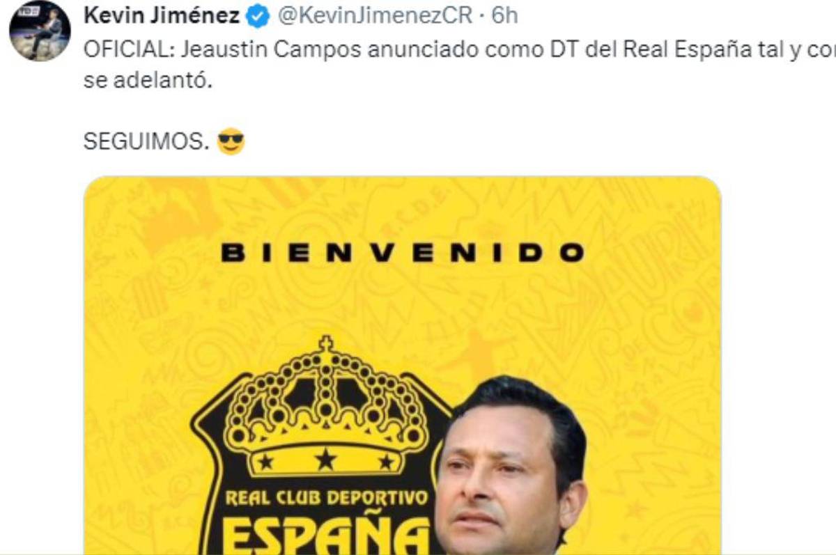 “Un multicampeón”, Prensa tica y hondureña destaca fichaje de Jeaustin Campos por el Real España de la Liga Nacional