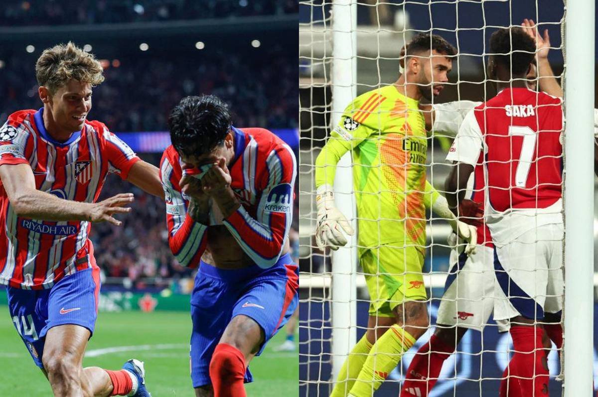 Atlético gana sufridamente en su debut en la Champions y el Arsenal es salvado por Raya tras parar penal frente Atalanta