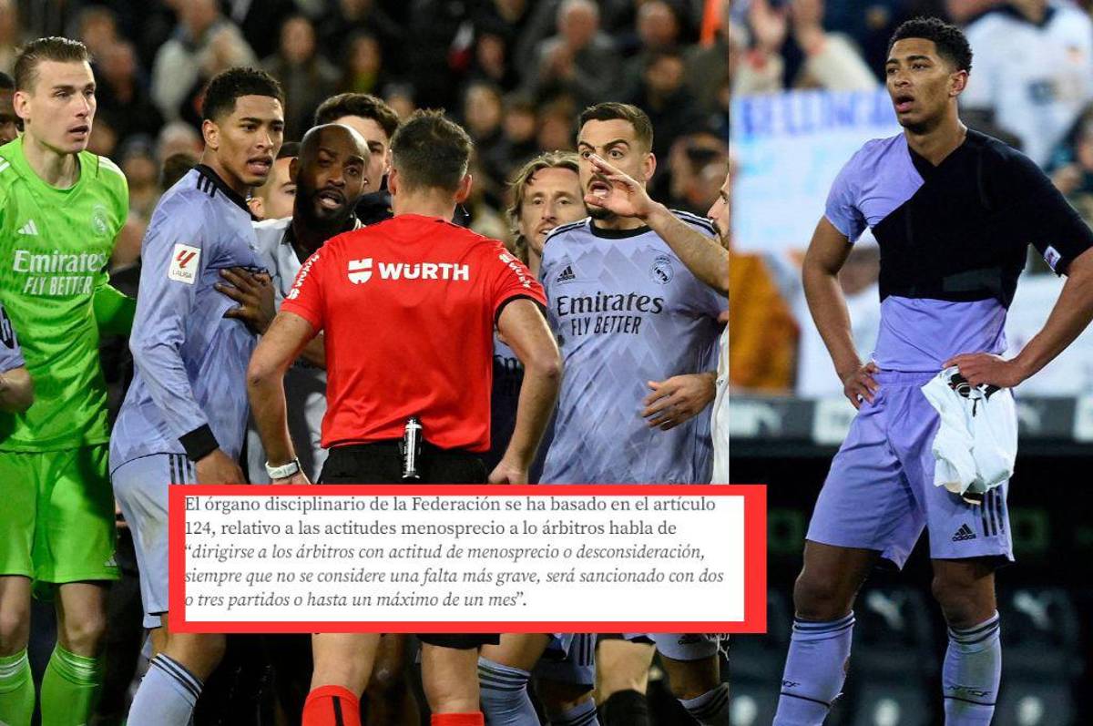 Duro golpe para el Real Madrid: Confirman la dura sanción a Bellingham tras “menospreciar” a Gil Manzano en Mestalla