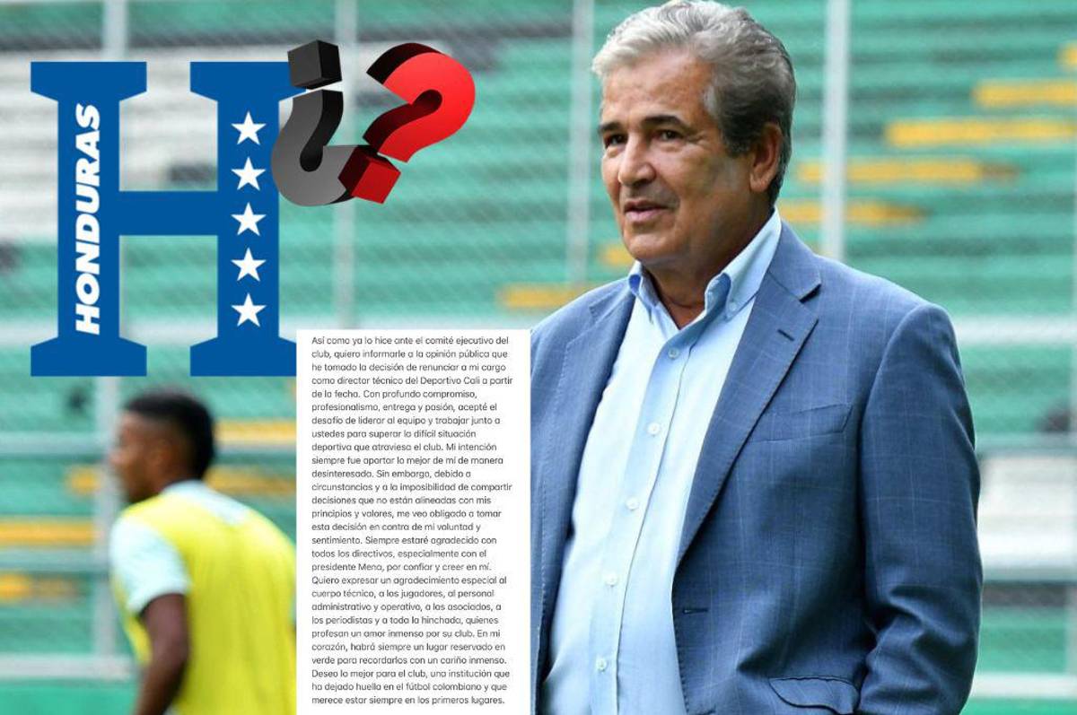 Jorge Luis Pinto renunció como técnico del Deportivo Cali y podría convertirse en candidato para dirigir a Honduras