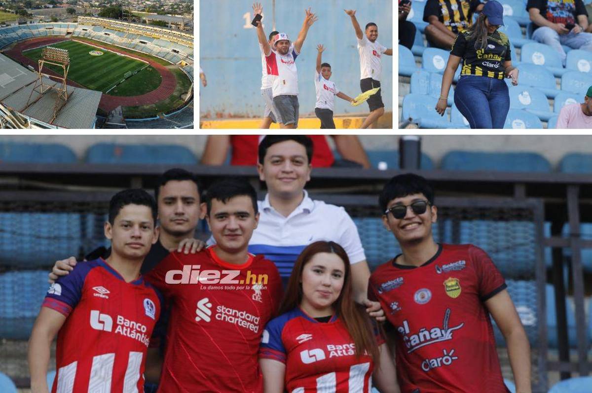 Así está el ambiente en el estadio Olímpico por el duelo del repechaje entre Real España y Olimpia; bellas aficionadas