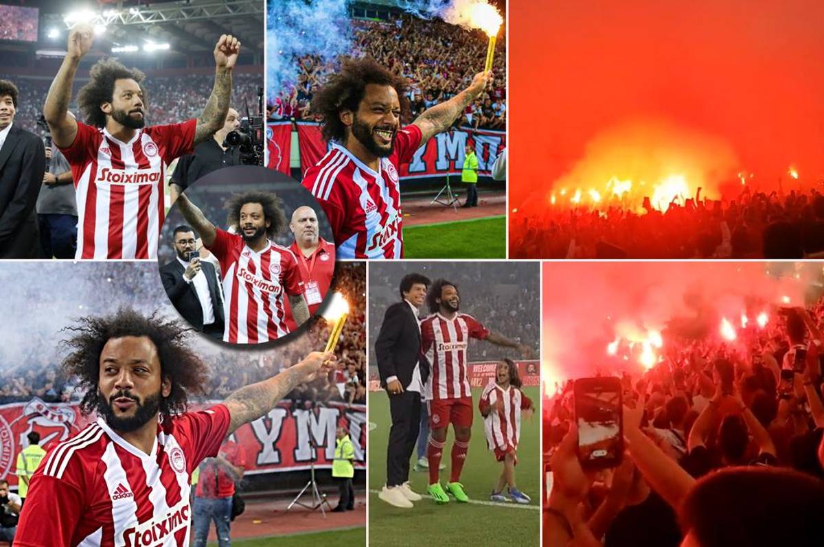 El nuevo dios del Olimpo: la brutal presentación de Marcelo con el Olympiacos de Grecia y bailando junto con sus hijos