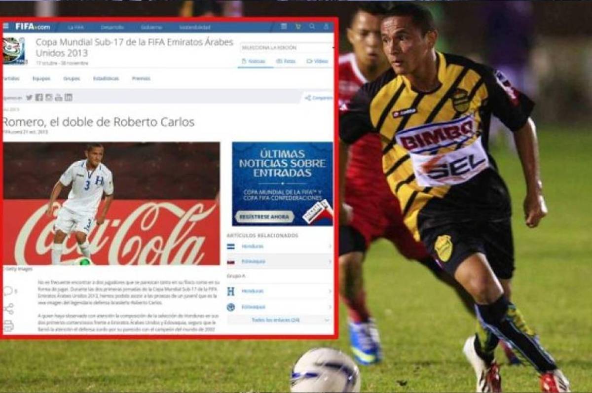 FIFA catalogó a Romero como el Roberto Carlos de Honduras en un reportaje en 2013.