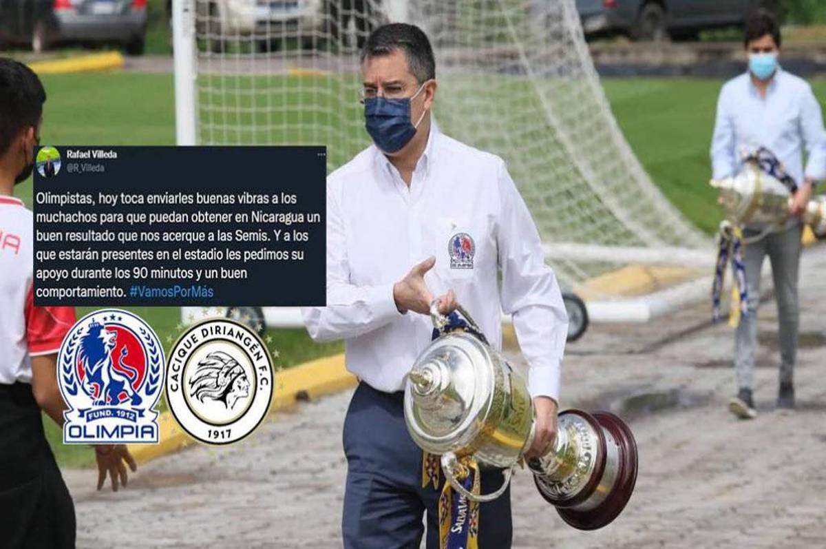 El efusivo y motivador mensaje del presidente del Olimpia, Rafa Villeda, a horas del crucial duelo ante Diriangén por la Concacaf