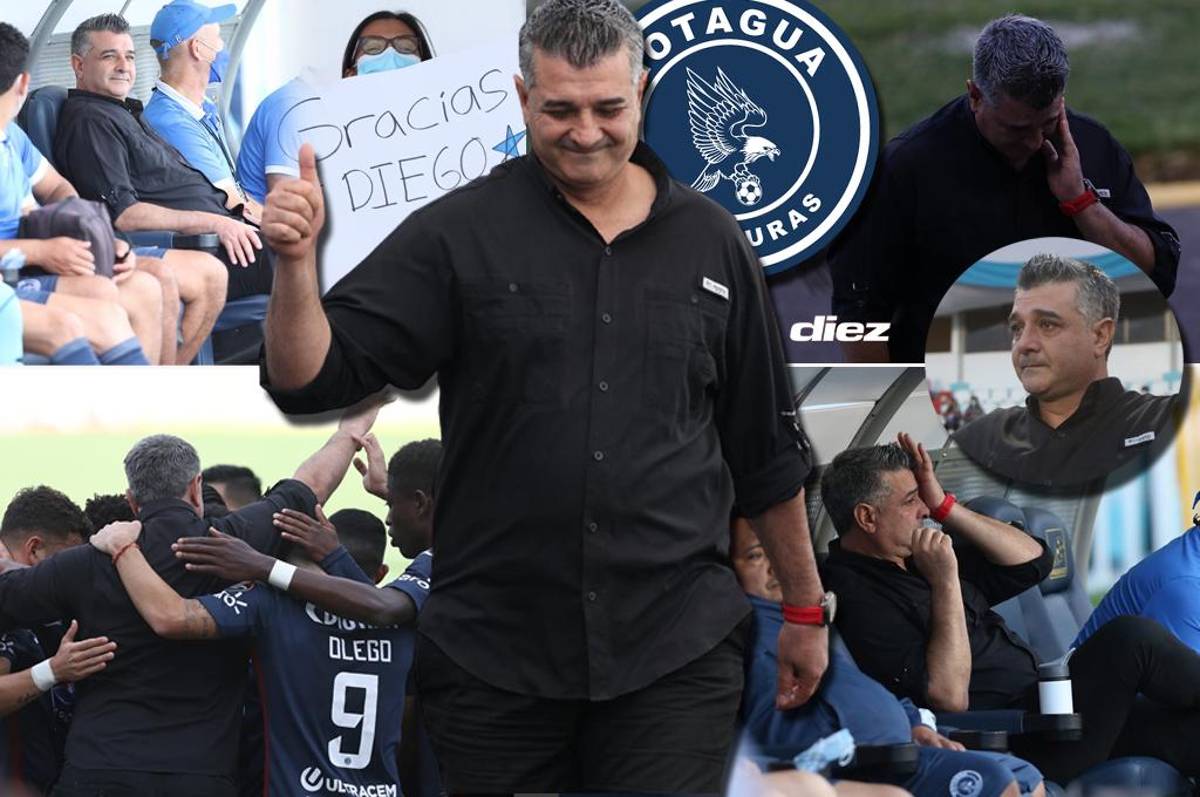 No pudo contener las lágrimas: Diego Vázquez llora y así fue captado en su último día como entrenador de Motagua