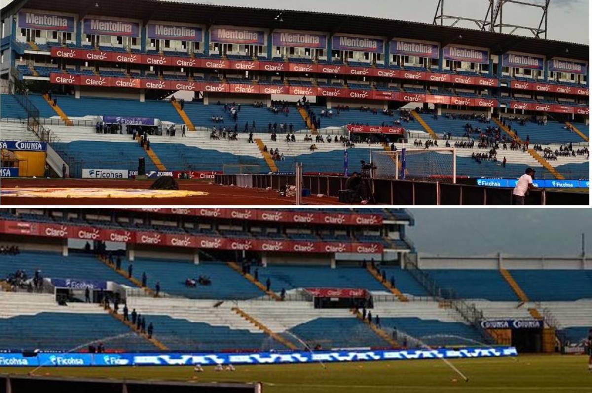 Soledad en el estadio Olímpico: Apatía de los hondureños para juego ante Canadá; así instalaron cabina del VAR