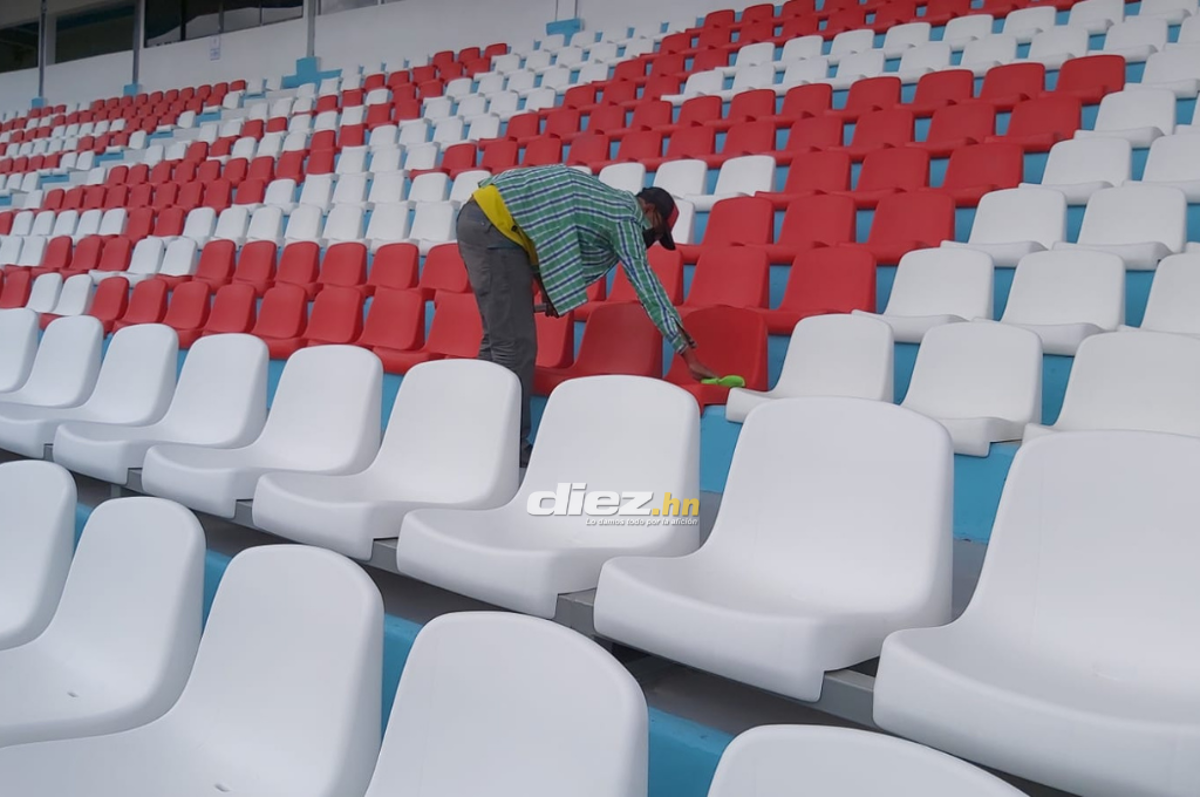 Instalación de fibra óptica y reparación total de sanitarios: Los nuevos cambios que ya luce el estadio Nacional de Tegucigalpa