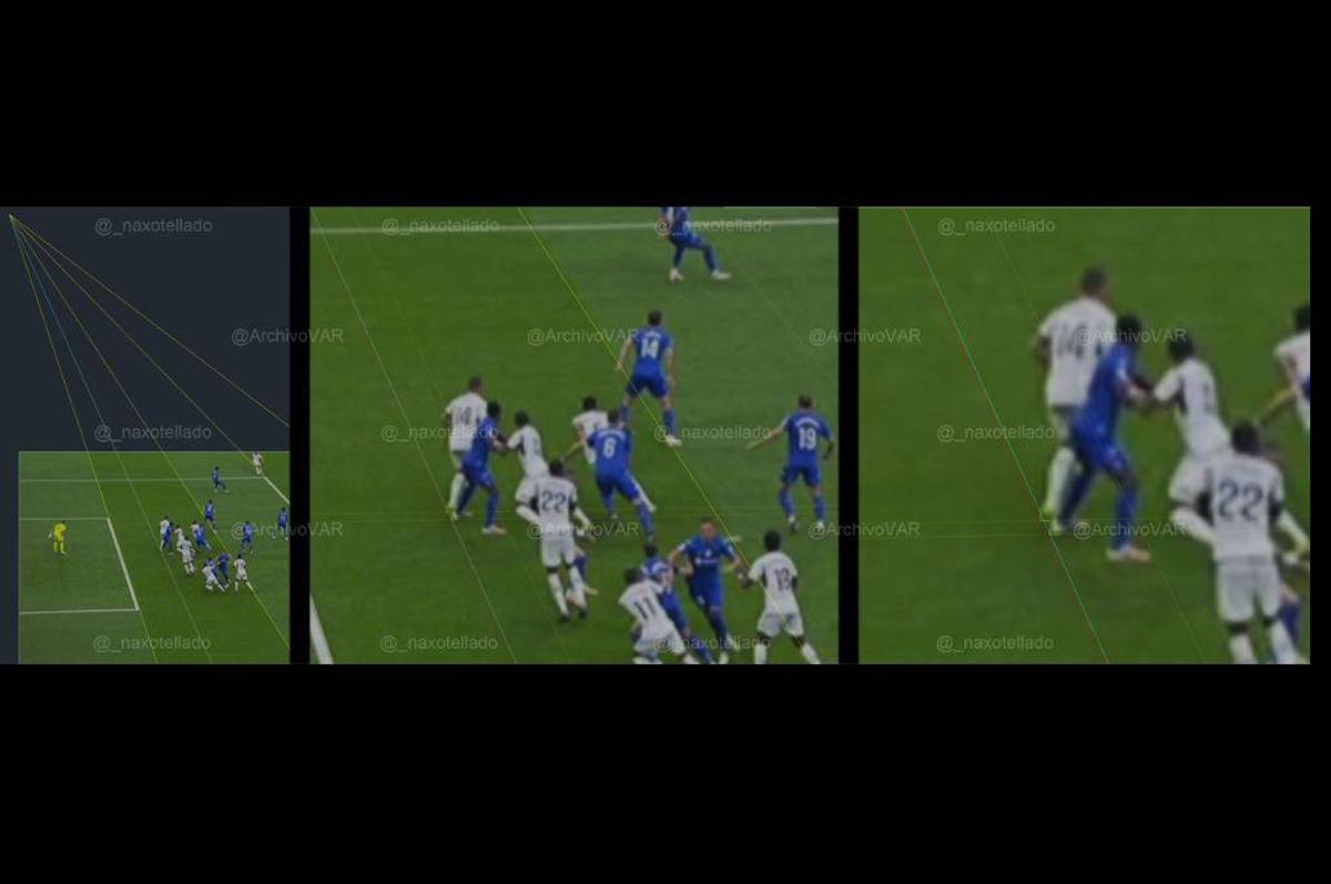 Salen a la luz las famosas líneas en la jugada del polémico gol de Joselu, Bellingham y su épico festejo; Choco Lozano presente en el Madrid-Getafe