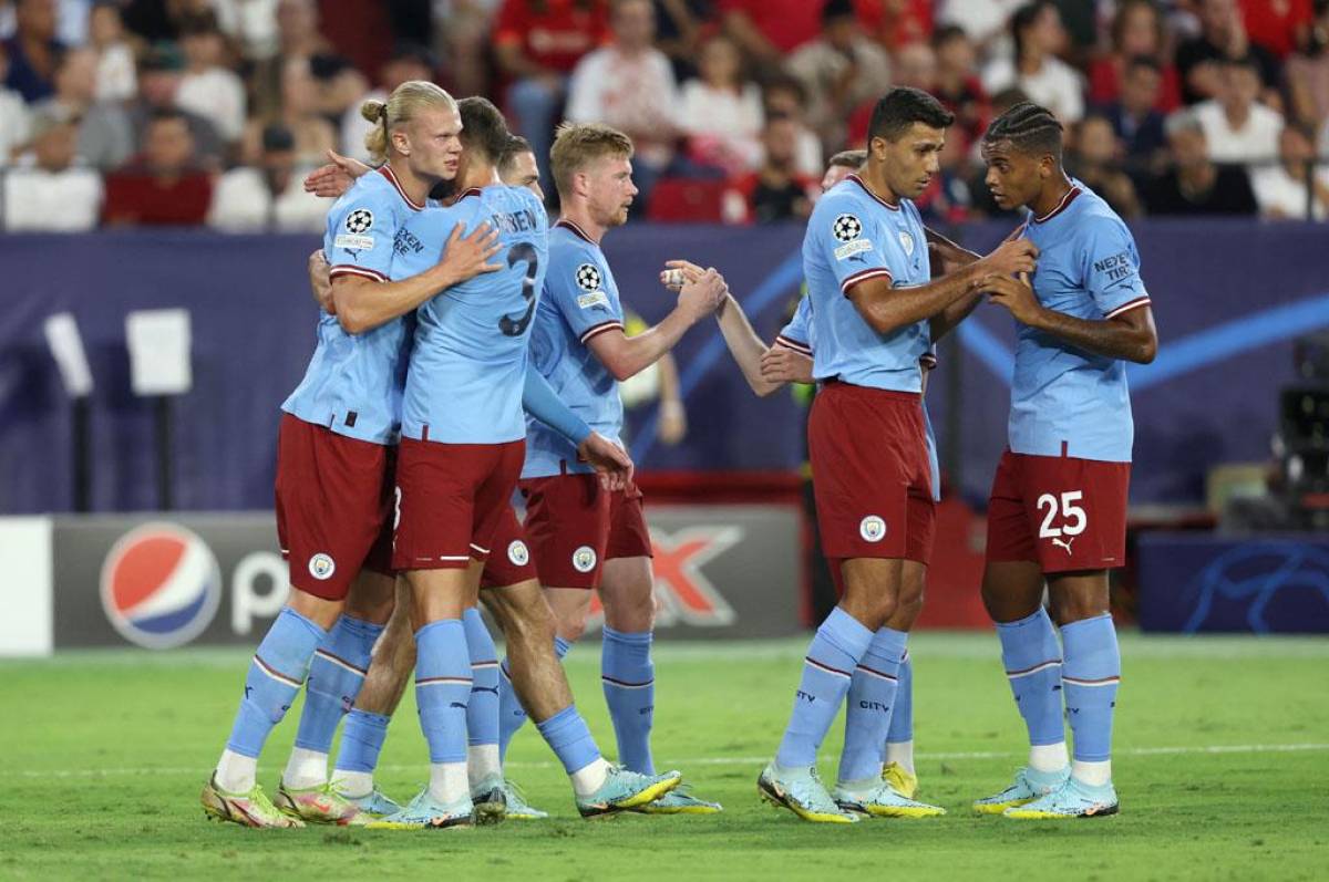 Haaland sí es lo que dicen, un matador, anotó doblete para que el City aplastara al Sevilla con un irrefutable 4-0