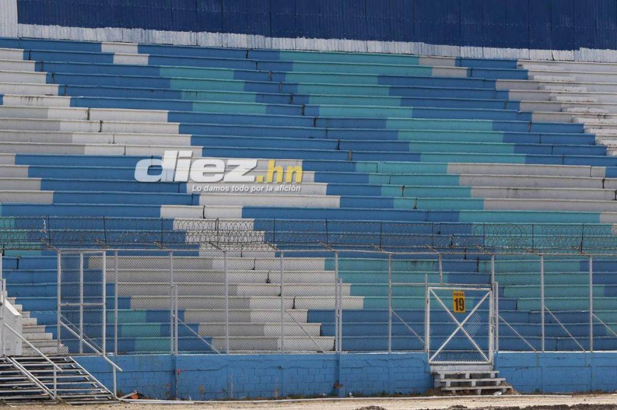 Así luce el estadio Nacional Chelato Uclés en sus fases finales del proceso de cambio de césped ¿Cuándo estará listo?