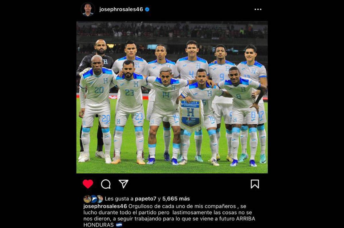 Palma el más dolido y Choco emotivo: Lo que dicen los jugadores de Honduras en redes sociales tras la derrota ante México