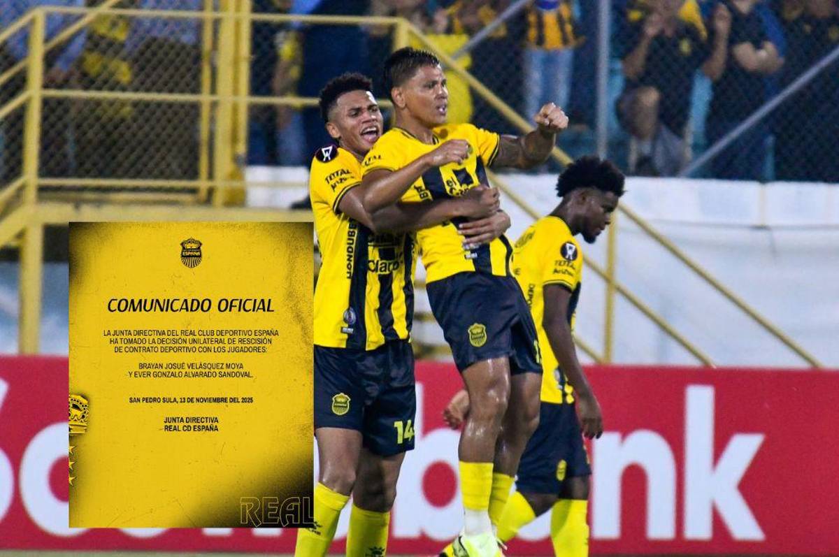 Giro inesperado: Real España anuncia la rescisión de contrato de Bryan Moya y otro futbolista en pleno Apertura 2025