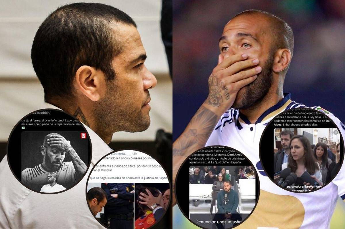 “Ser rico da el privilegio de violar”, “Rubiales irá a 7 años por un beso”: las reacciones en redes tras la condena de Dani Alves
